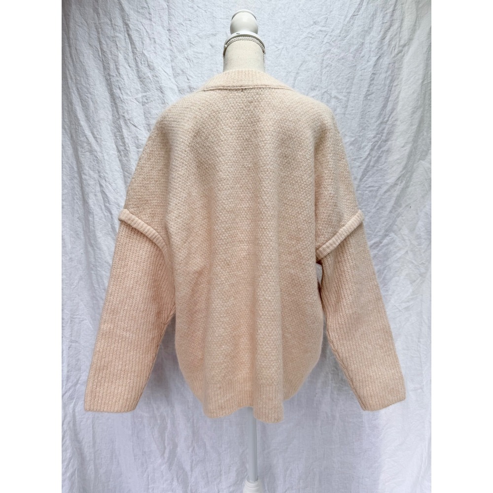 Madewell Sweater Cream Alpaca Wool Havener Cable Knit Size 2XL Oversized - Picture 4 of 8